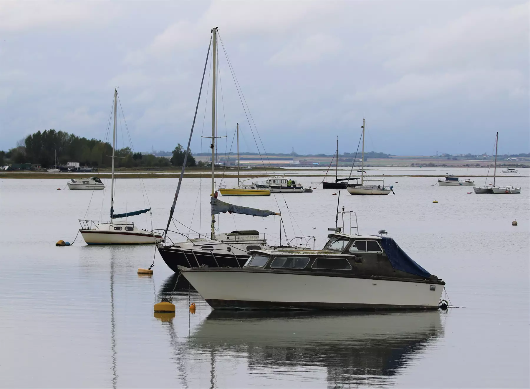 Boats on the waters off Lower Halstow - Ritchie's Rambles